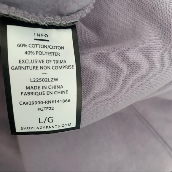 Lazypants Cropped Purple Hoodie - Picture 8 of 9